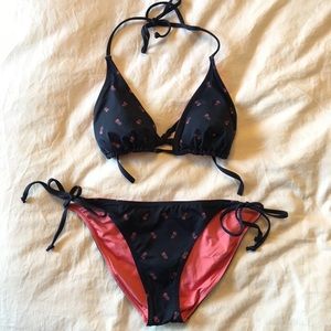 navy + pink Tommy Hilfiger string bikini
